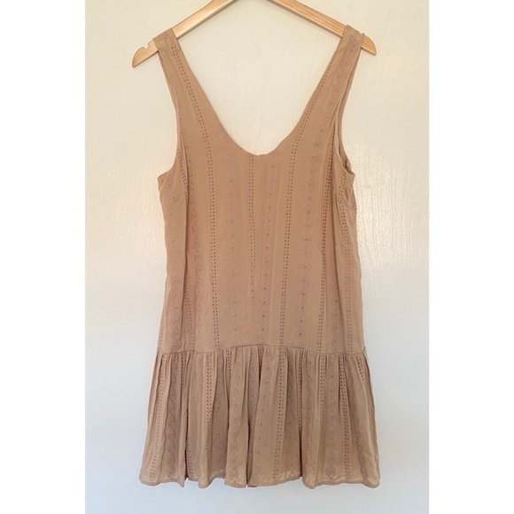 BCBGeneration Women's Drop Waist Eyelet Embroidered Tan Romper S - Picture 5 of 14